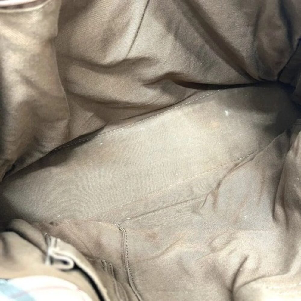 BURBERRY BLUE LABEL Check pattern Bags Hand Bag Tote Bag Canvas Beige - Picture 12 of 16